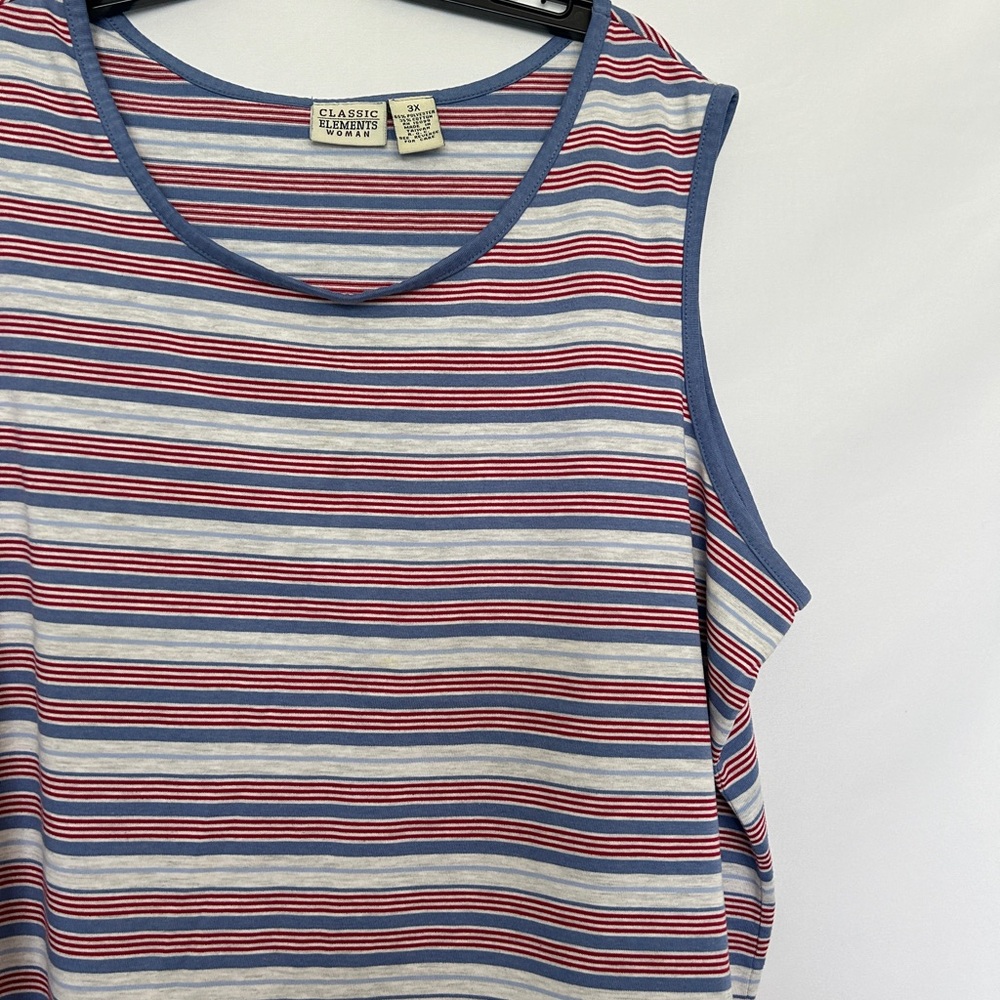 Classic Elements Red, Grey, and Blue Striped Tank‎ - Picture 3 of 5